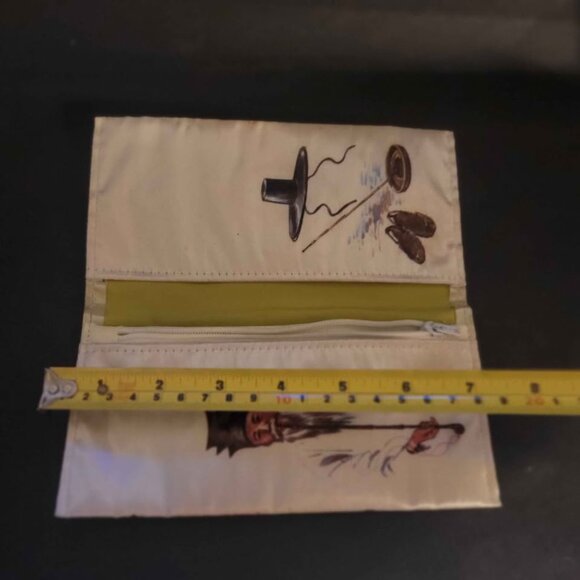 Chinese Vintage Small Satin Clutch,Wallet, Or Tobacco Pouch With A Painted Image - Picture 4 of 6